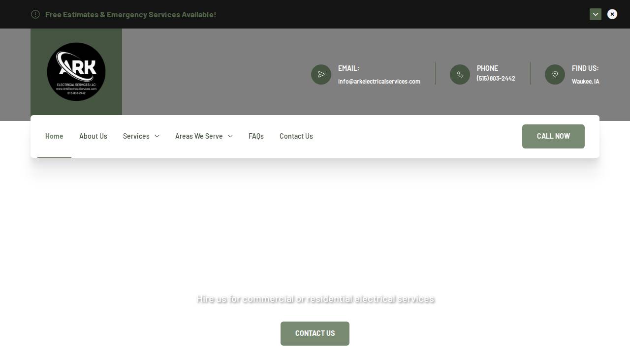 Ark Electrical Services LLC website screenshot