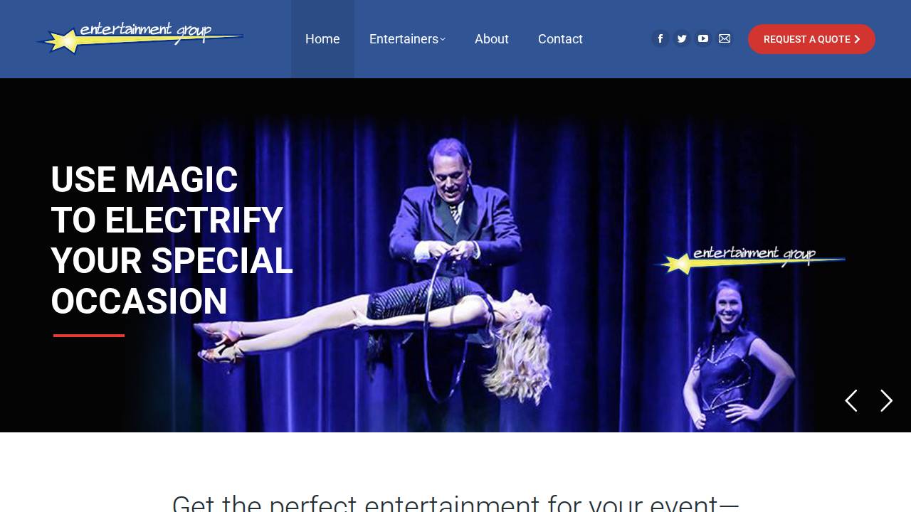 Pgentertainment website screenshot