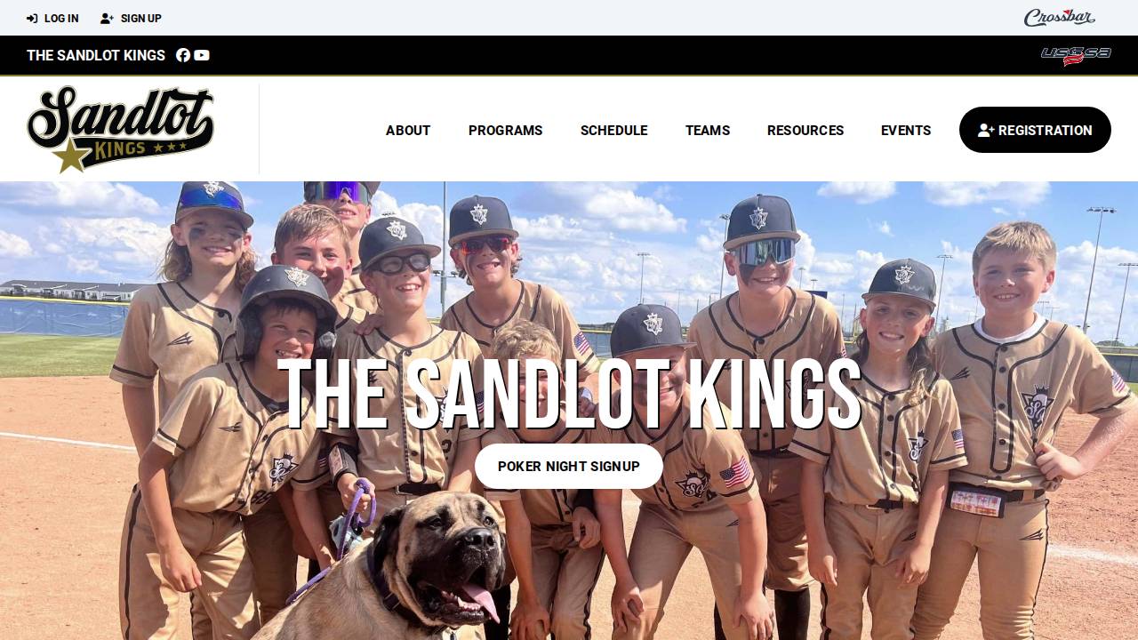 The Sandlot Kings website screenshot