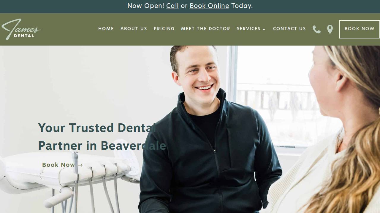 James Dental website screenshot