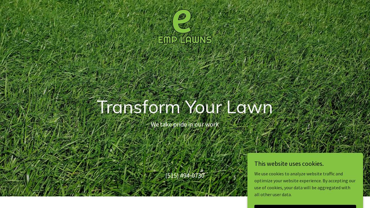 Emp Lawns website screenshot