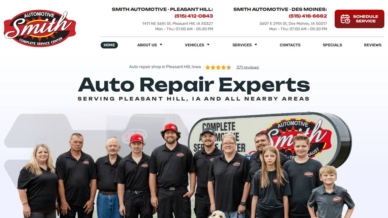 Eliseos Auto Repair LLC. website screenshot