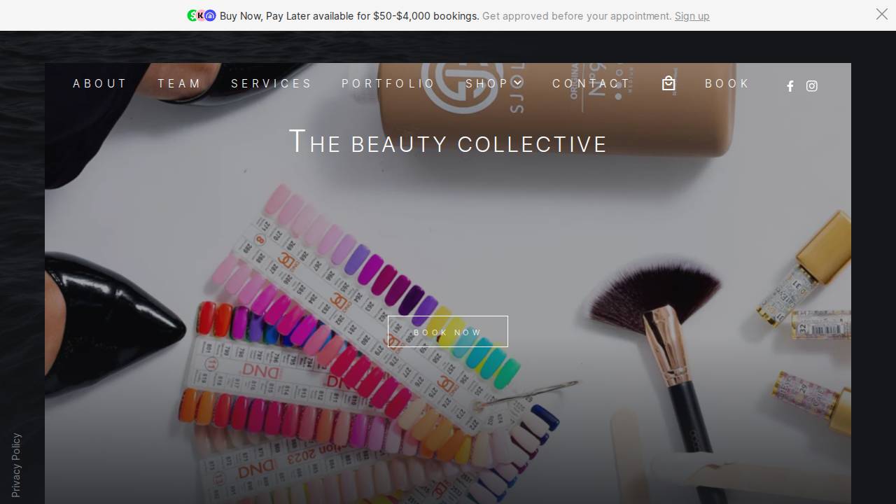 The Beauty Collective website screenshot