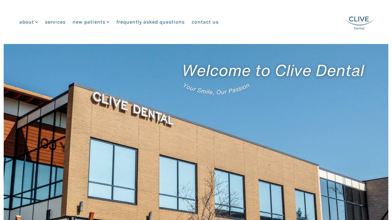 Clive Dental website screenshot