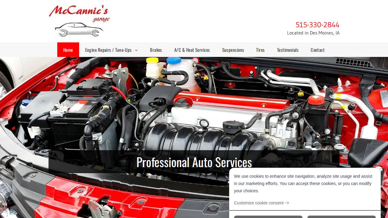 Mc Auto Repair LLC website screenshot