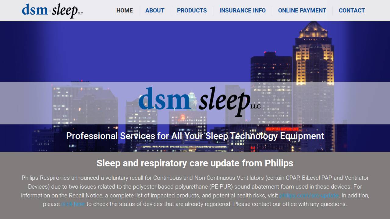 So Dsm LLC website screenshot