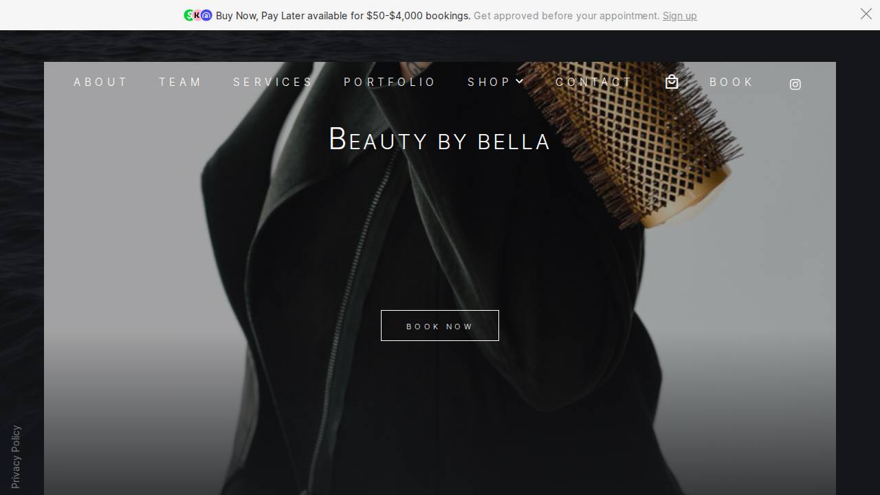 Beauty By Bella LLC website screenshot