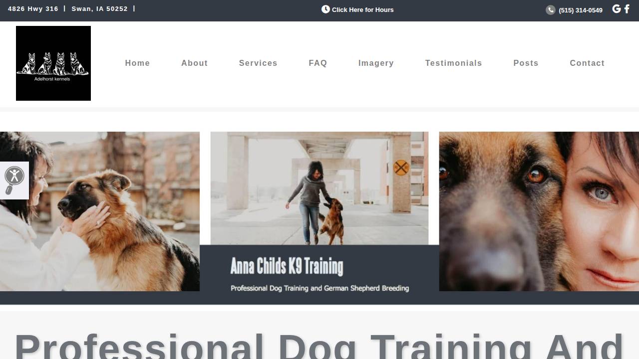 Adelhorst Pampered Paws LLC website screenshot