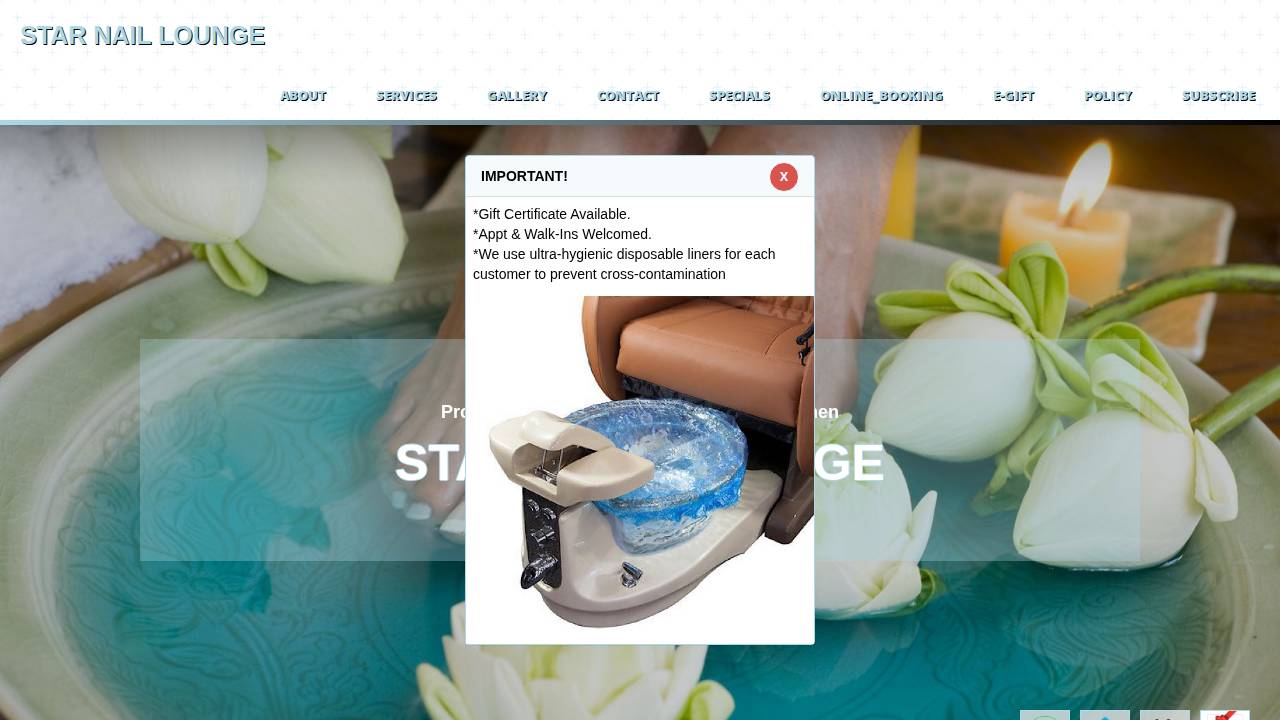 Nail Lounge website screenshot