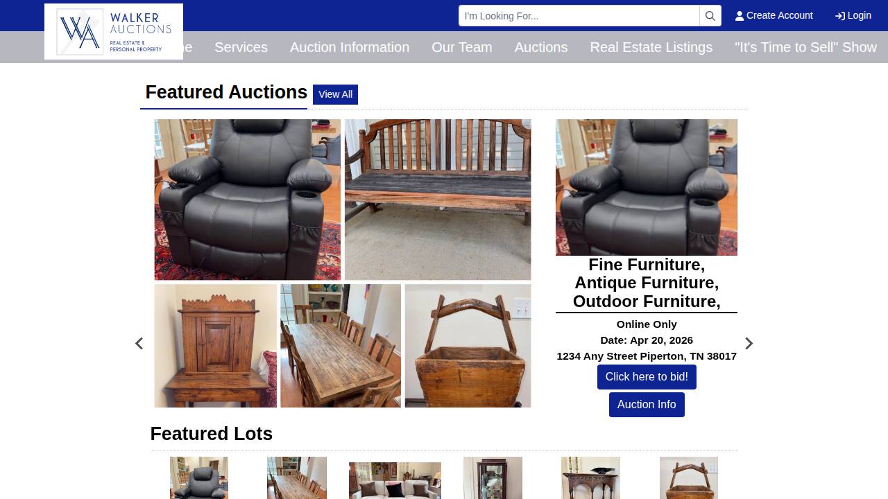 Walker Liquidations And Estate Sales LLC website screenshot