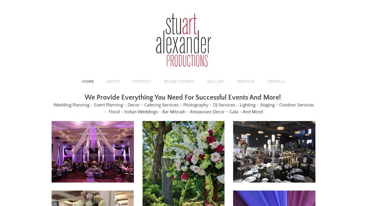 Stuart Alexander Productions Inc. website screenshot