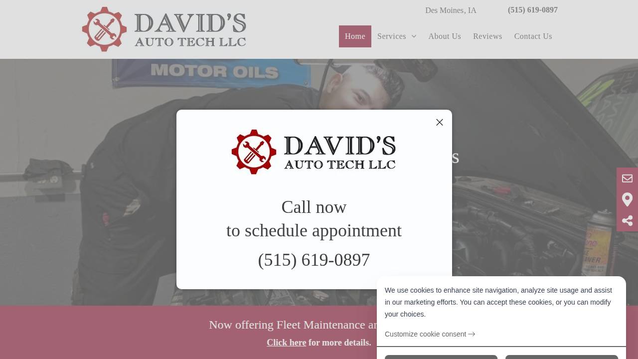 Davids Auto Tech LLC website screenshot