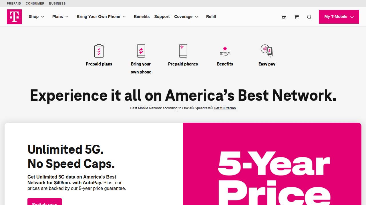 T Mobile Financial LLC website screenshot