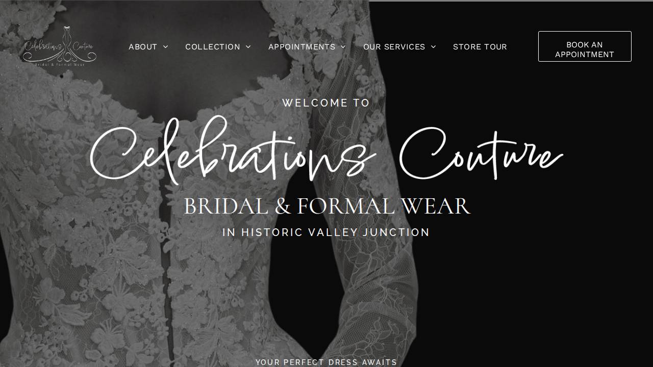 Celebrations Couture website screenshot