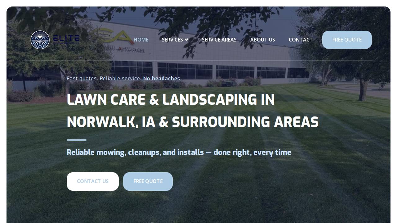Elite Outdoor Services LLC website screenshot