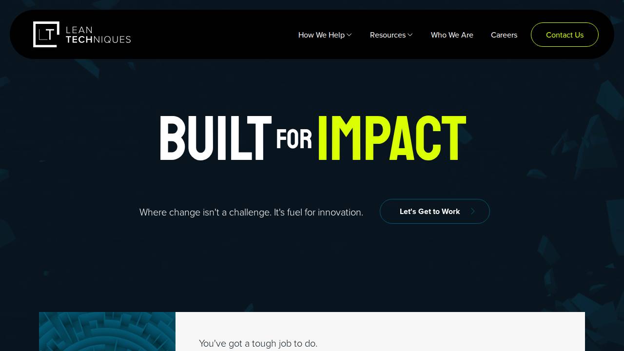 Lean Technique website screenshot