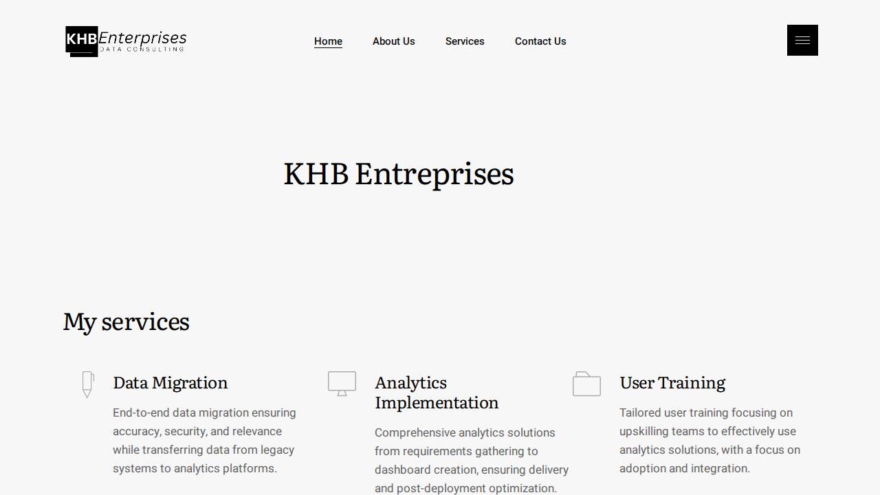 Khb Enterprises website screenshot