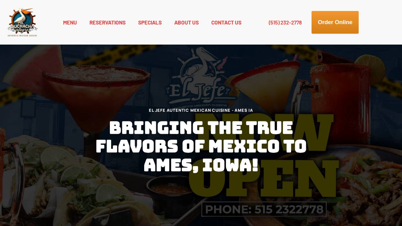 El Jefe Mexican Cuisine LLC website screenshot