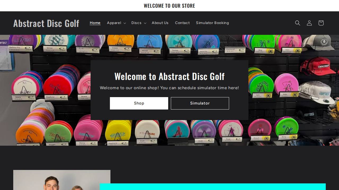 Abstract Disc Golf website screenshot