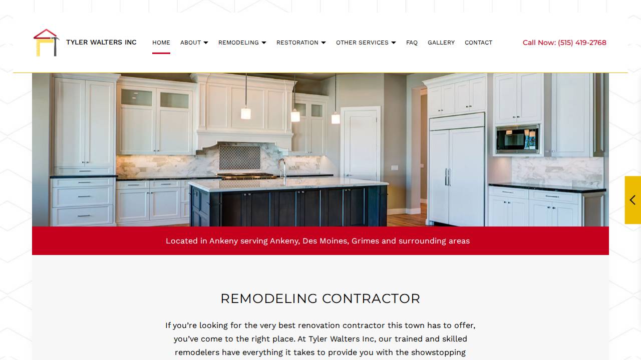 Tyler Construction website screenshot