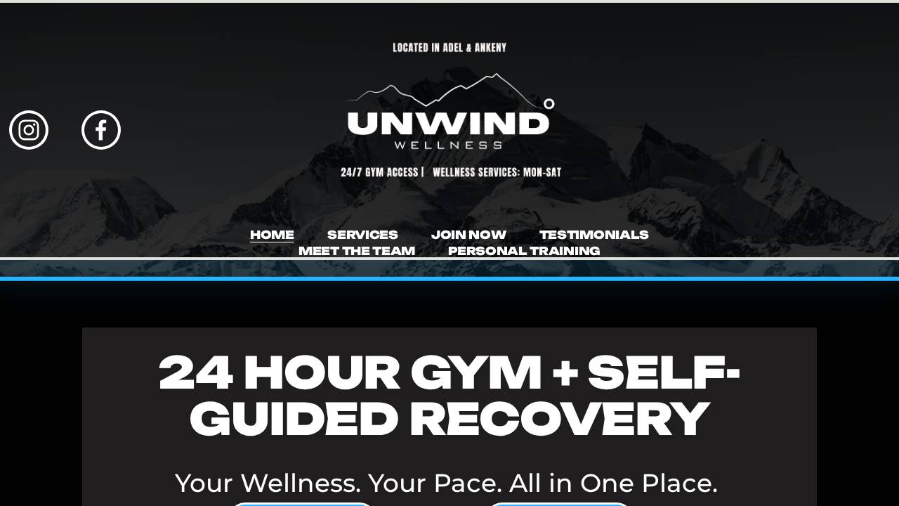 Unwind Ankeny Inc. website screenshot