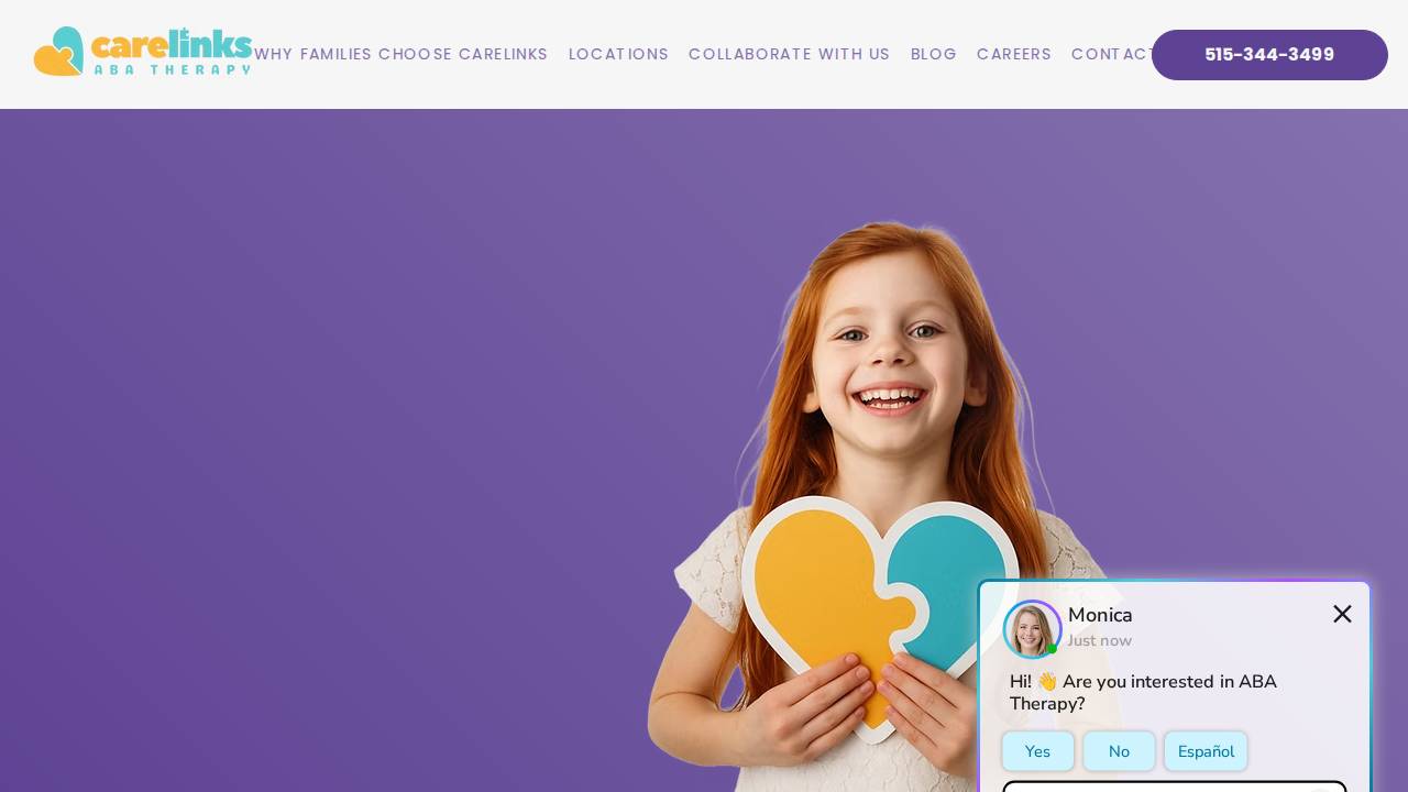 Carelinks Aba website screenshot