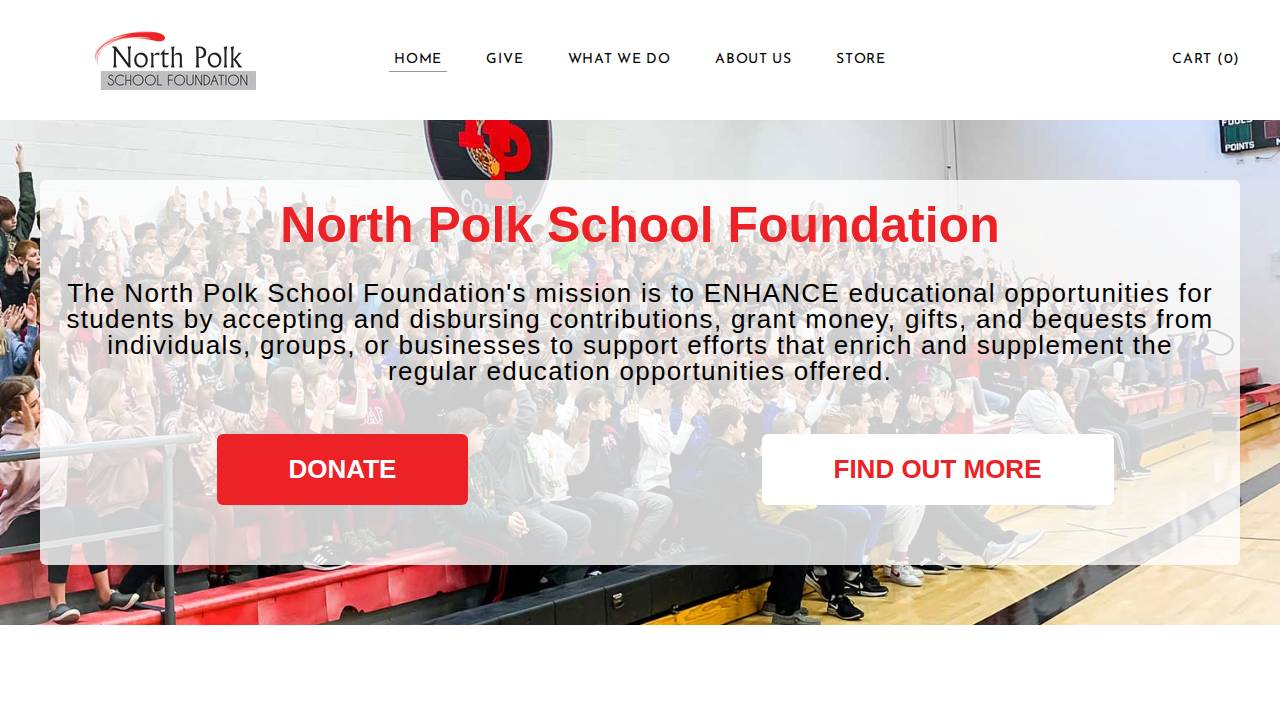 North Polk Csd Foundation website screenshot