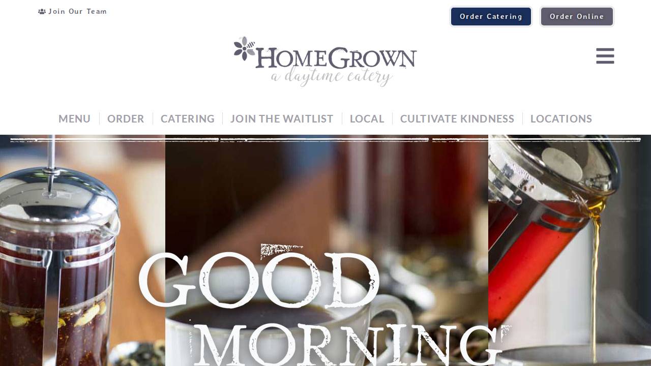 Homegrown Cunningham website screenshot