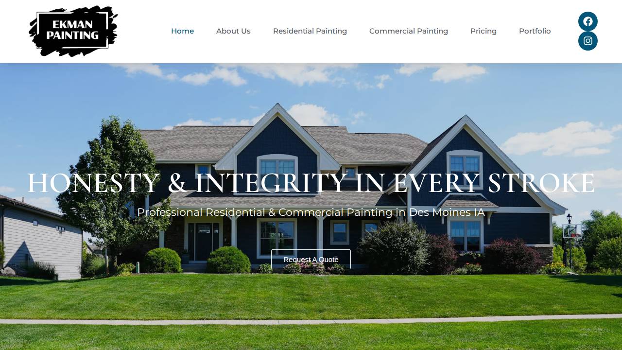 Ekman Painting LLC website screenshot
