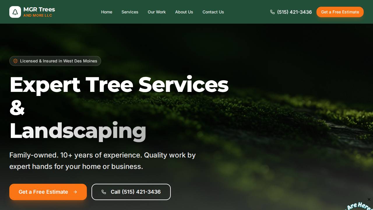 Mgr Outdoors website screenshot