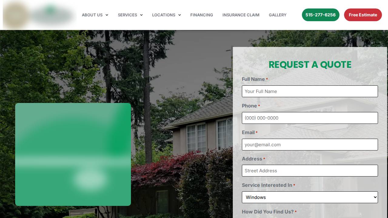 Clearview Exteriors LLC website screenshot