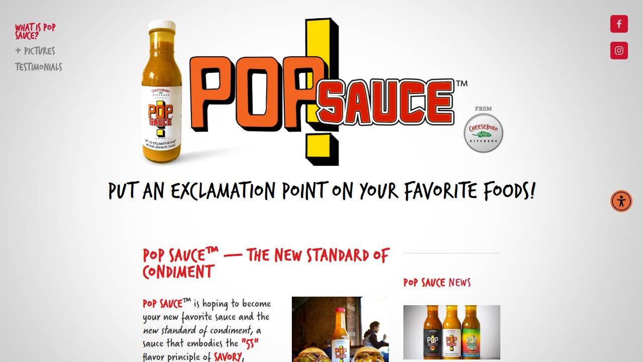 Pop Sauced website screenshot