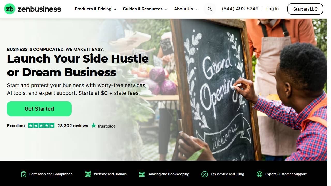 LLC; Business website screenshot