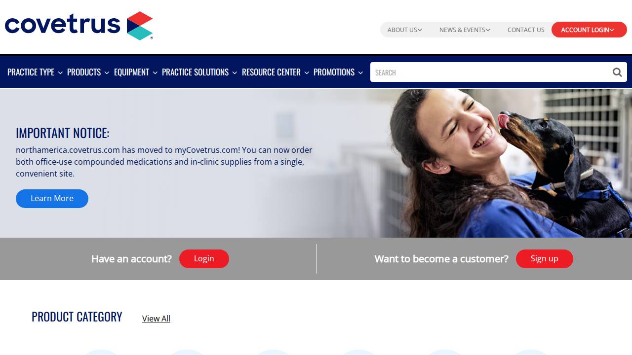 Covetrus North America LLC website screenshot