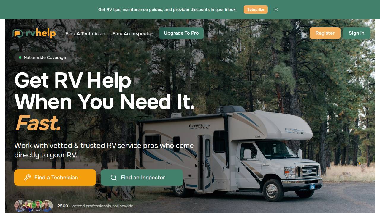 Shane's Mobile Rv Repair LLC website screenshot