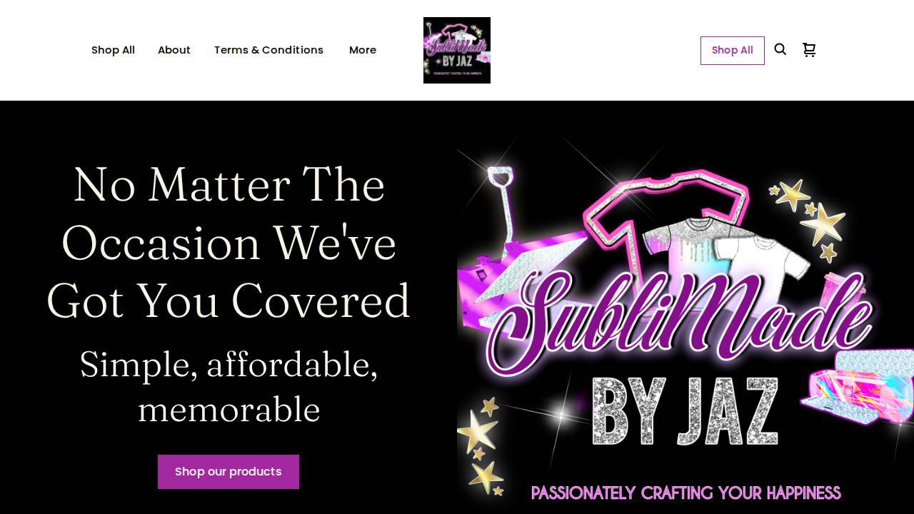 Sublimade By Jaz website screenshot