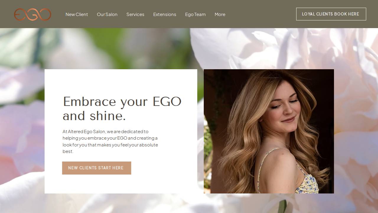 Alter Ego Salon website screenshot