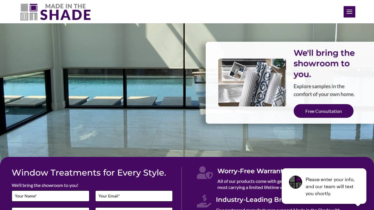 Shades Of Home website screenshot