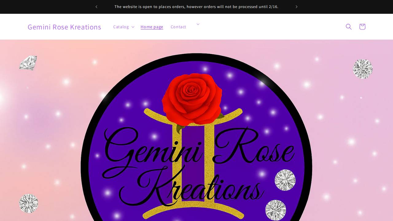 Gemini Rose Kreations website screenshot