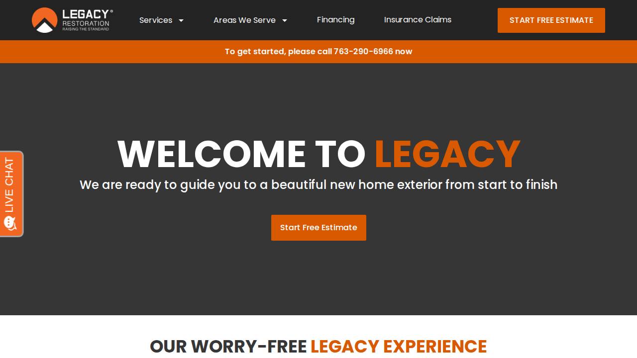 Legacy Installation website screenshot