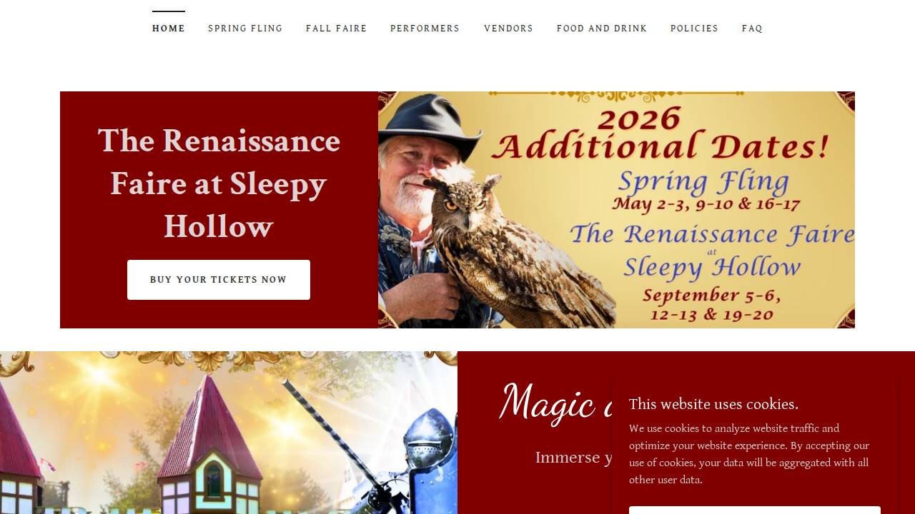 Des Moines Renaissance Fair website screenshot