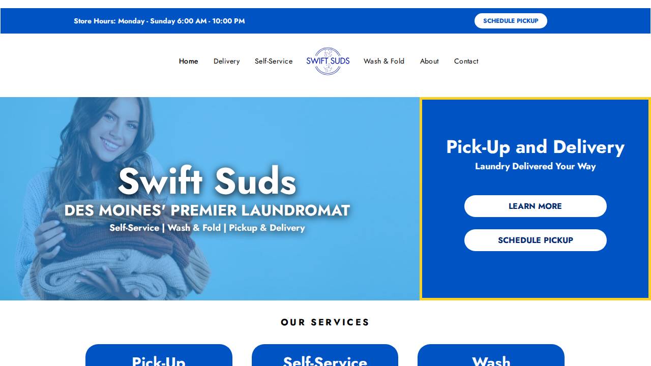 Swift Suds website screenshot
