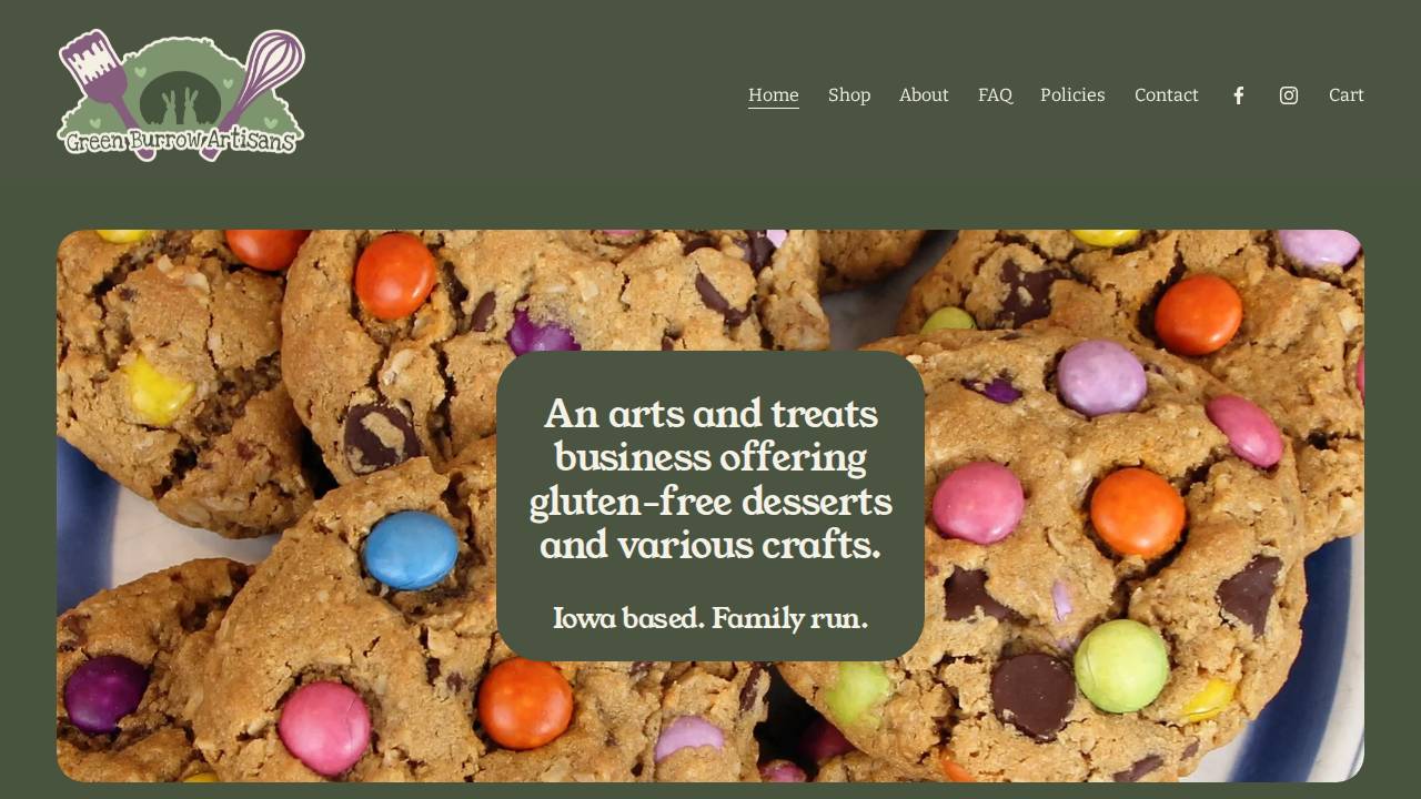 Green Burrow Artisans website screenshot