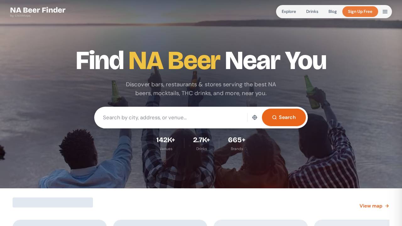 Not Your Average Bar website screenshot