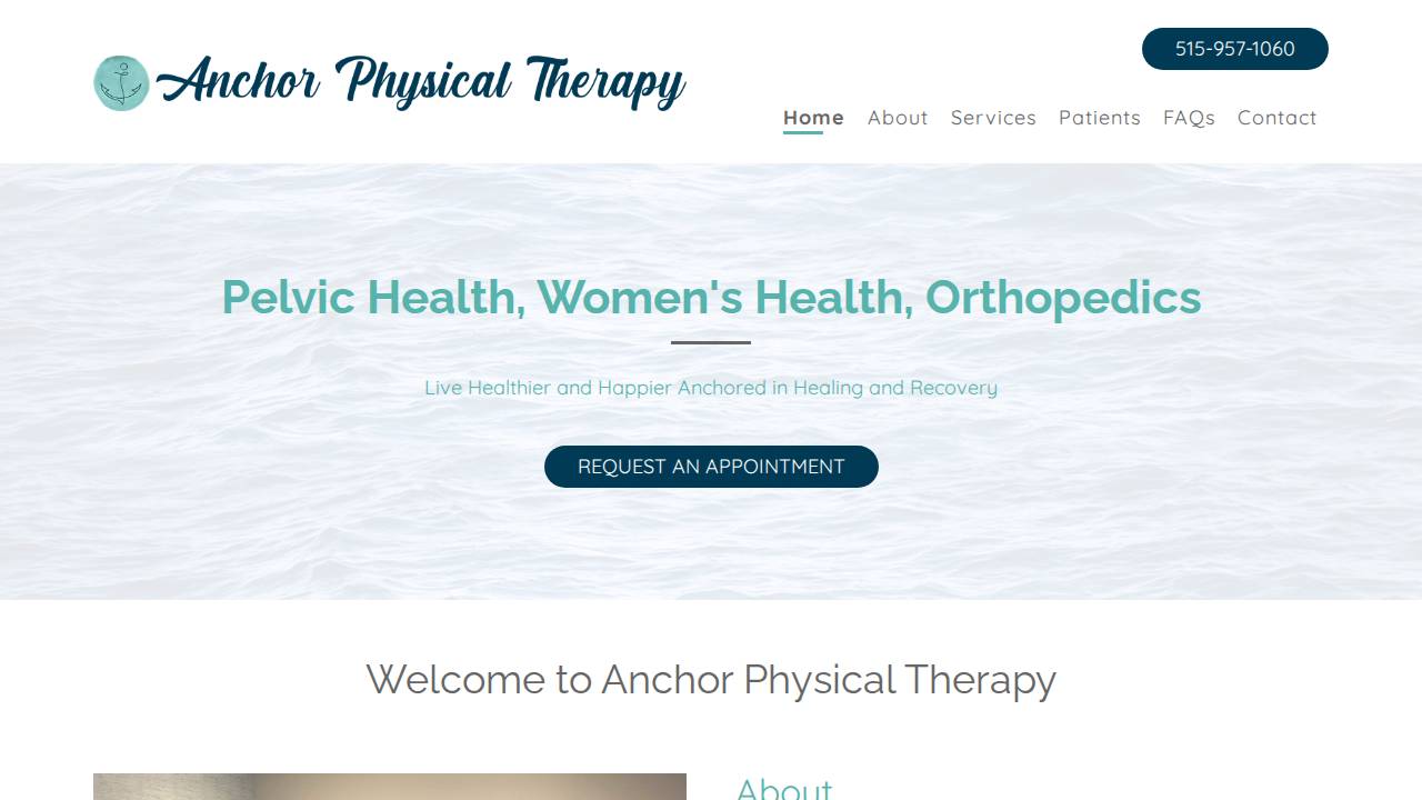Anchor Physical Therapy website screenshot