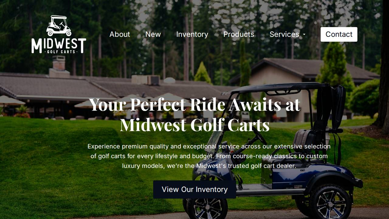 Midwest Golf Carts LLC website screenshot
