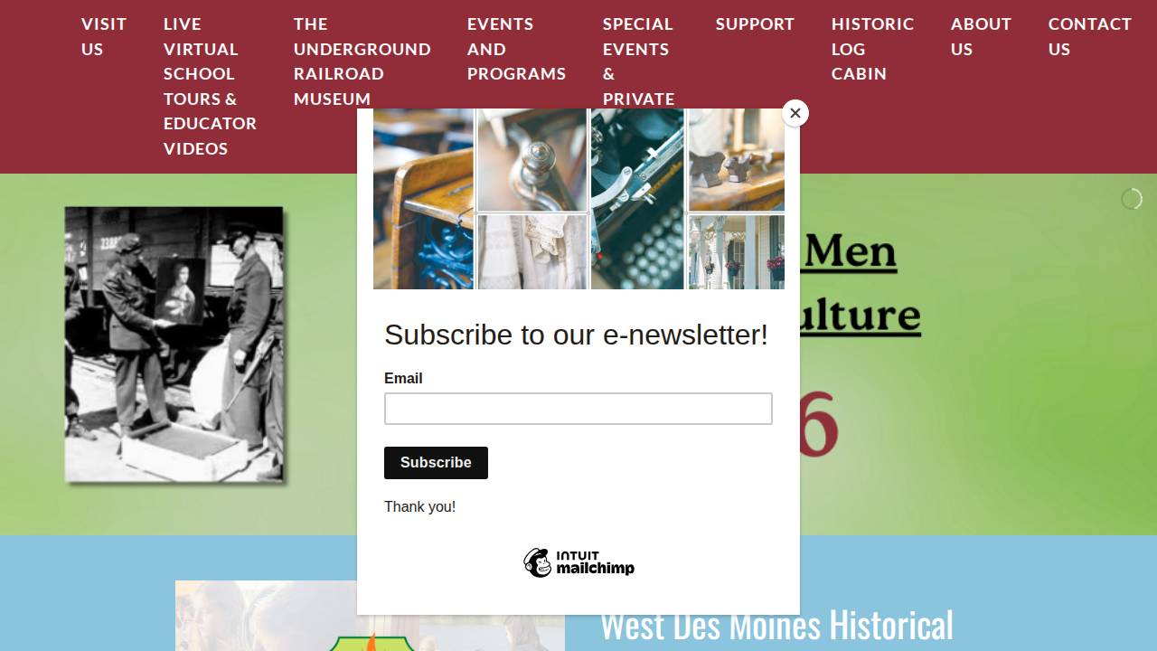 Jordan House Museum website screenshot