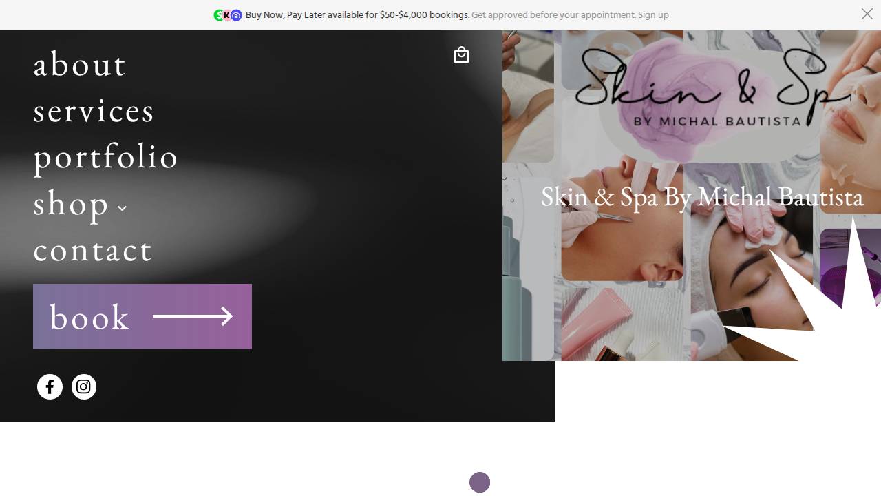 Michal Bautista Skin & Spa website screenshot