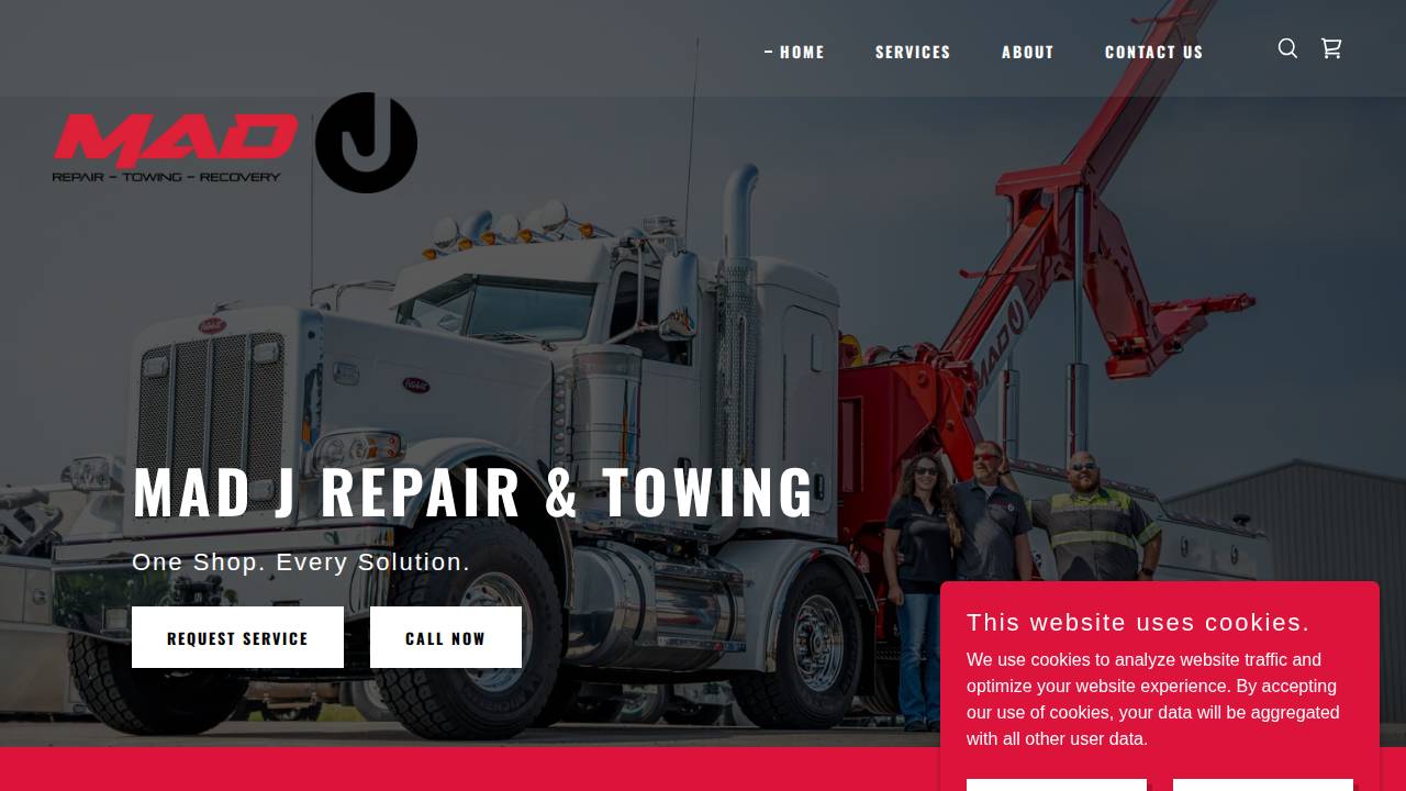 Mad J Repair & Towing Inc. website screenshot