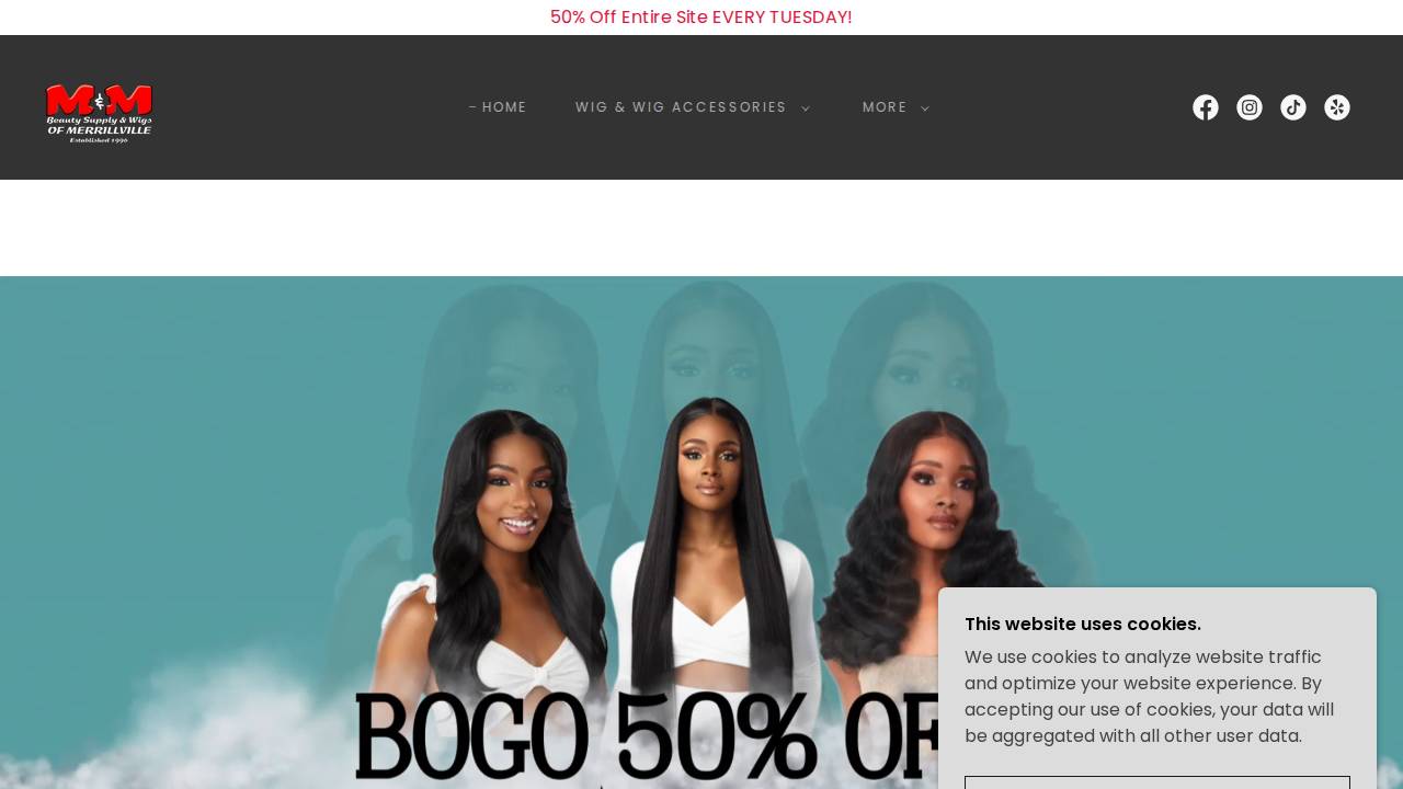 M And M Beauty Supply website screenshot